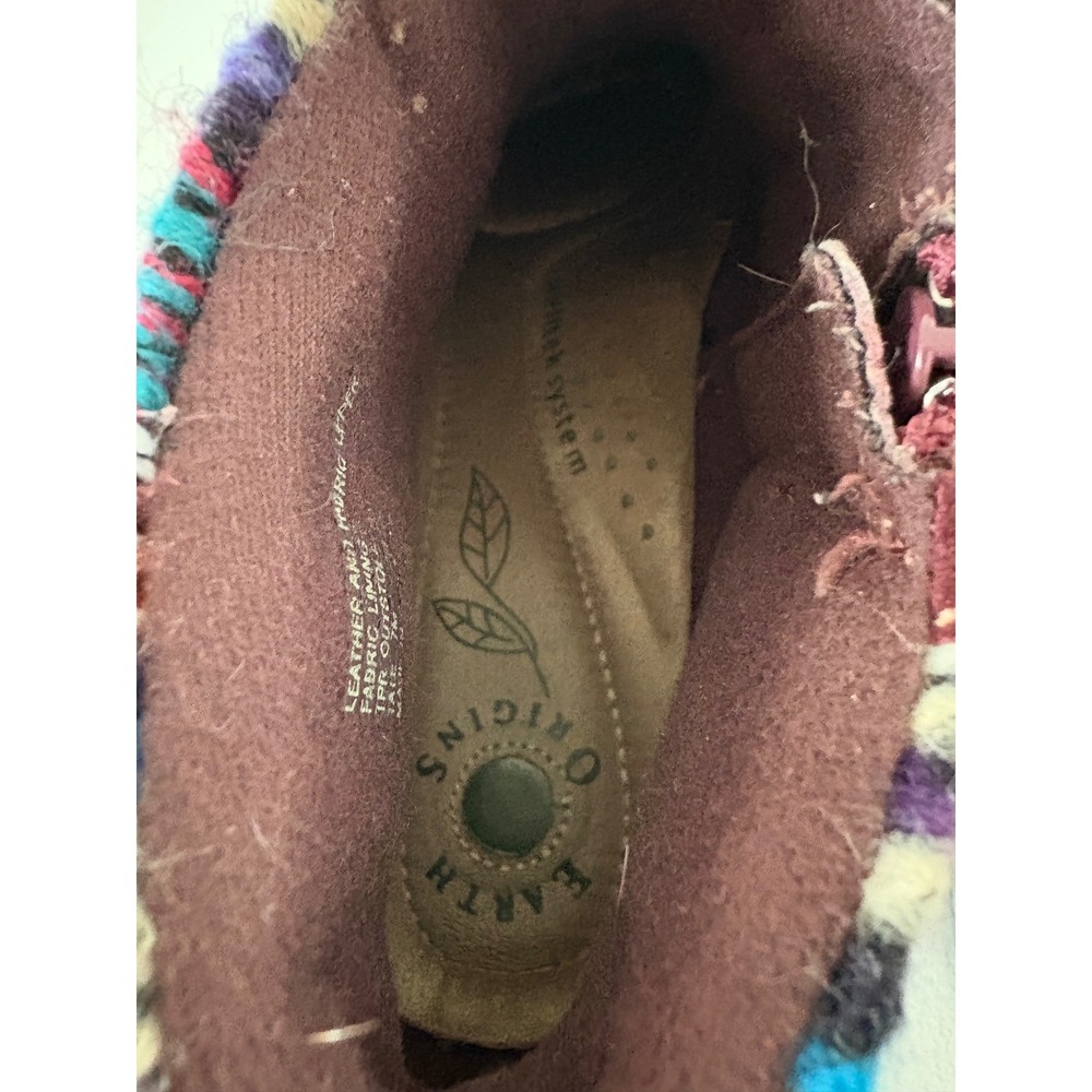 Earth Origins Tate Burgundy Suede Knit Collar Ankle Boots Womens 7M 2011F Camp - Picture 5 of 8